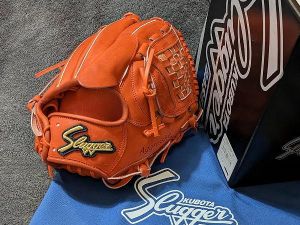 KUBOTA SLUGGER 12 inch Orange Red Pitcher Glove KSG-MP18 KUBOTA SLUGGER 12 inch Orange Red Pitcher Glove KSG-MP18