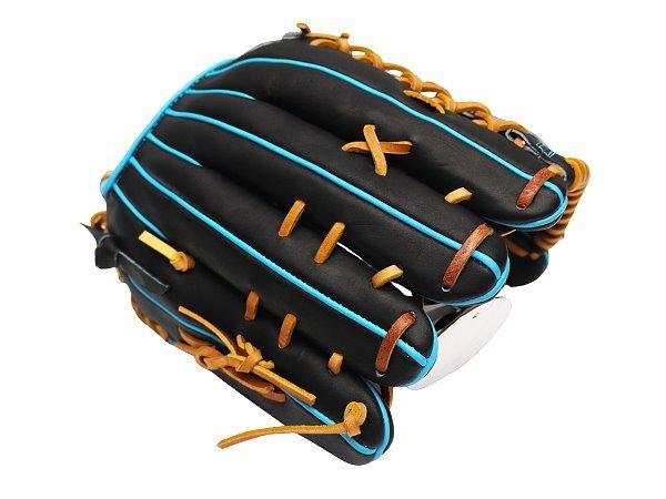 ZETT Pro Model Elite 12.75 inch LHT Outfielder Glove - Black/Skyblue