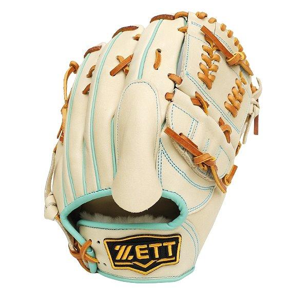ZETT Pro Model Elite 12 inch Pitcher Glove - Beige/Skyblue