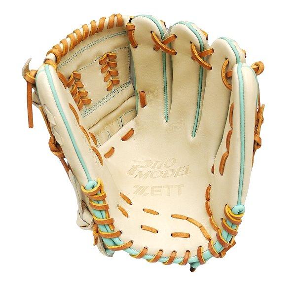 ZETT Pro Model Elite 12 inch Pitcher Glove - Beige/Skyblue