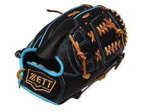 ZETT Pro Model Elite 12 inch Pitcher Glove - Black/Skyblue ZETT Pro Model Elite 12 inch Pitcher Glove - Black/Skyblue