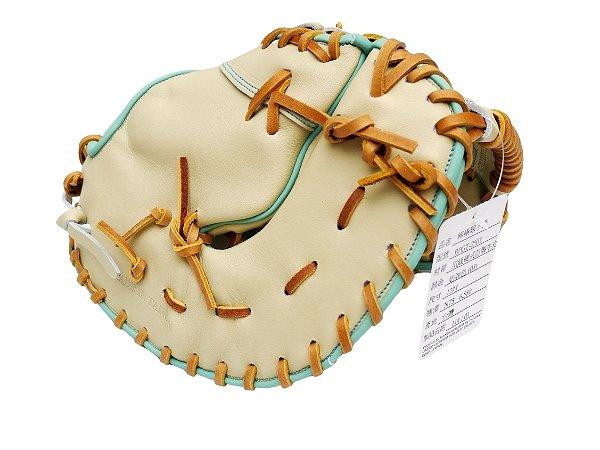 ZETT Pro Model Elite 12.5 inch LHT First Base Mitt - Beige/Skyblue