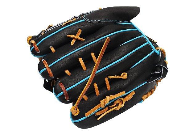 ZETT Pro Model Elite 12 inch Pitcher Glove - Black/Skyblue