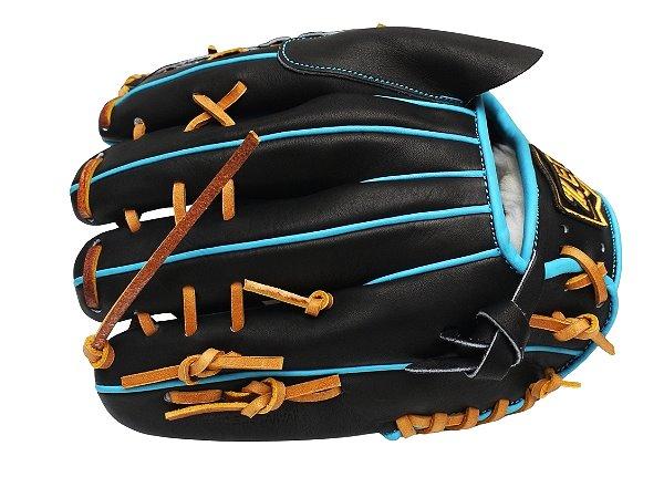 ZETT Pro Model Elite 12 inch Pitcher Glove - Black/Skyblue