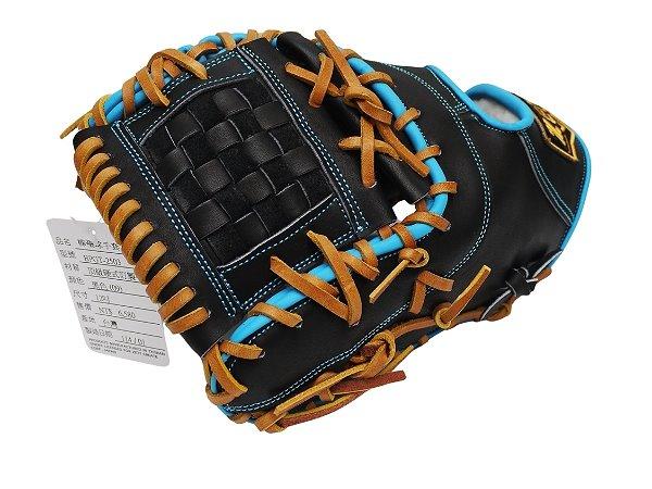 ZETT Pro Model Elite 12.5 inch LHT First Base Mitt - Black/Skyblue