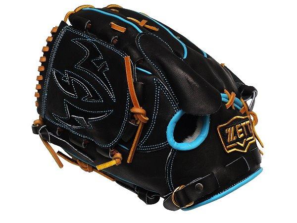 ZETT Pro Model Elite 12 inch LHT Fastback Pitcher Glove - Black/Skyblue