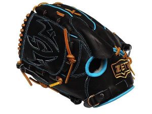 ZETT Pro Model Elite 12 inch LHT Fastback Pitcher Glove - Black/Skyblue ZETT Pro Model Elite 12 inch LHT Fastback Pitcher Glove - Black/Skyblue
