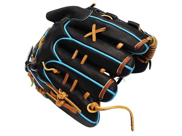 ZETT Pro Model Elite 12 inch LHT Fastback Pitcher Glove - Black/Skyblue
