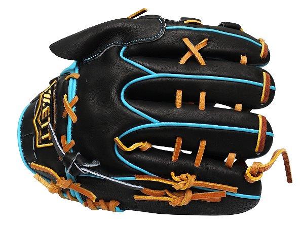 ZETT Pro Model Elite 12 inch LHT Fastback Pitcher Glove - Black/Skyblue