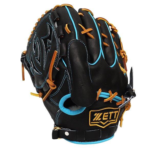 ZETT Pro Model Elite 12 inch LHT Fastback Pitcher Glove - Black/Skyblue