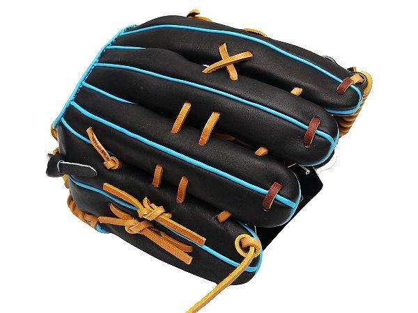 ZETT Pro Model Elite 12.5 inch LHT Outfielder Glove - Black/Skyblue