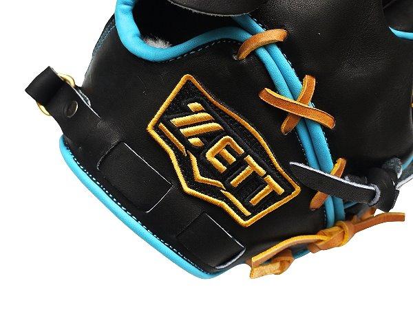 ZETT Pro Model Elite 12 inch LHT Fastback Pitcher Glove - Black/Skyblue