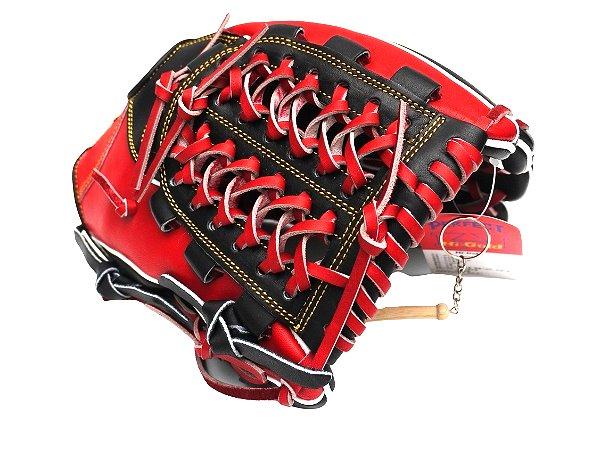 HI-GOLD Japan Steerhide 11.5 inch Infielder Glove - Black/Red