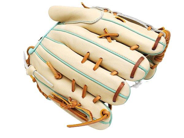 ZETT Pro Model Elite 12 inch LHT Pitcher Glove - Beige/Skyblue