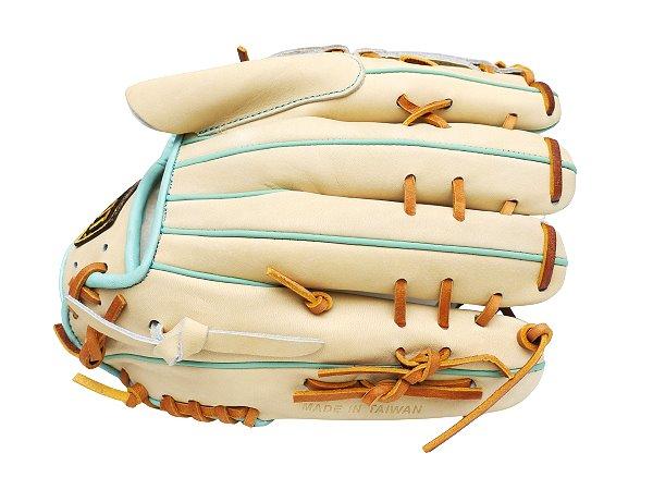 ZETT Pro Model Elite 12 inch LHT Pitcher Glove - Beige/Skyblue