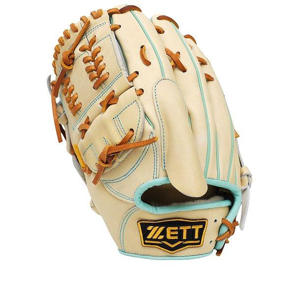ZETT Pro Model Elite 12 inch LHT Pitcher Glove - Beige/Skyblue