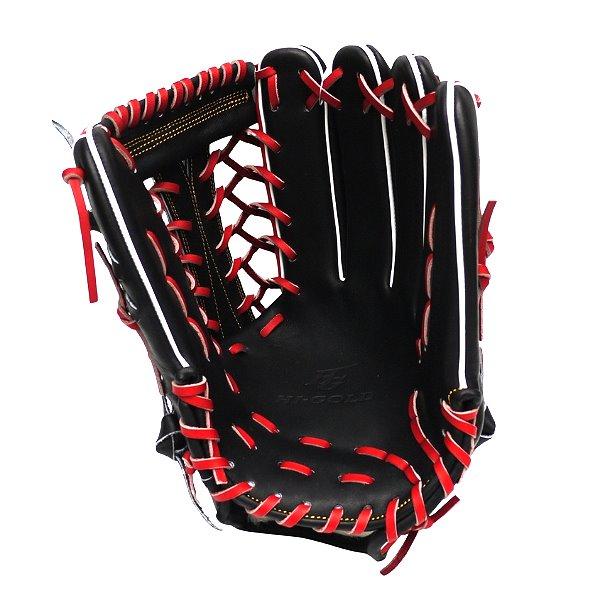HI-GOLD Japan Steerhide 12.75 inch Outfielder Glove - Black/Red