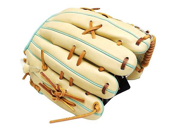 ZETT Pro Model Elite 12.5 inch LHT Outfielder Glove - Beige/Skyblue