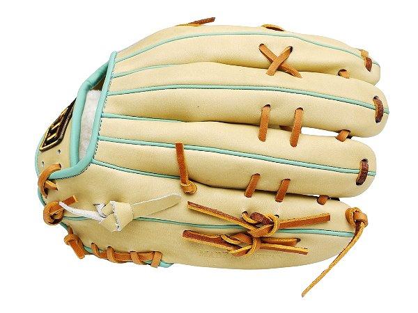 ZETT Pro Model Elite 12.5 inch LHT Outfielder Glove - Beige/Skyblue