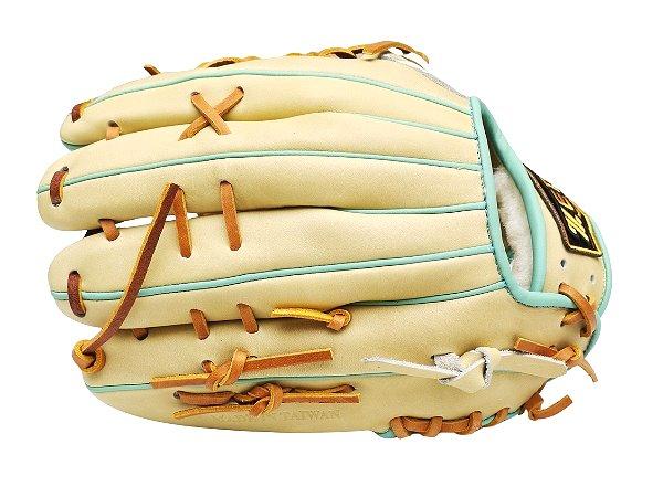 ZETT Pro Model Elite 12.5 inch Outfielder Glove - Beige/Skyblue