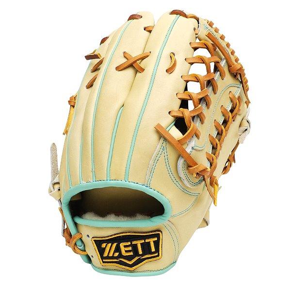 ZETT Pro Model Elite 12.5 inch Outfielder Glove - Beige/Skyblue