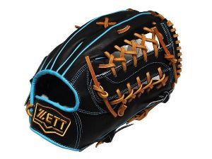 ZETT Pro Model Elite 12.5 inch Outfielder Glove - Black/Skyblue ZETT Pro Model Elite 12.5 inch Outfielder Glove - Black/Skyblue