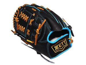 ZETT Pro Model Elite 12 inch LHT Pitcher Glove - Black/Skyblue ZETT Pro Model Elite 12 inch LHT Pitcher Glove - Black/Skyblue