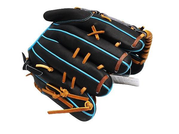 ZETT Pro Model Elite 12 inch LHT Pitcher Glove - Black/Skyblue