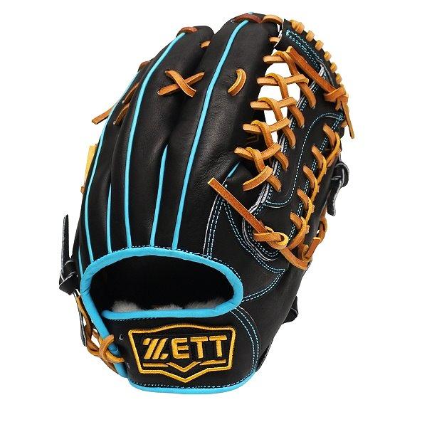 ZETT Pro Model Elite 12.5 inch Outfielder Glove - Black/Skyblue