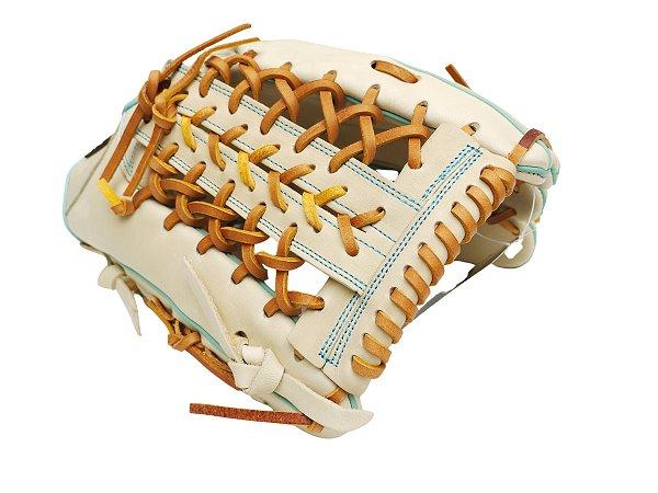 ZETT Pro Model Elite 12.75 inch Outfielder Glove - Beige/Skyblue