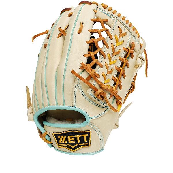 ZETT Pro Model Elite 12.75 inch Outfielder Glove - Beige/Skyblue