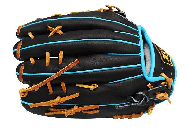 ZETT Pro Model Elite 12.75 inch Outfielder Glove - Black/Skyblue